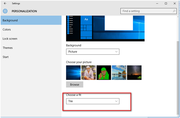 Background Picture in Windows 10