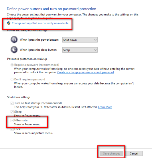 Power And Sleep Options In Windows 10