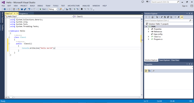 Write Hello World Program Using Constructor Method