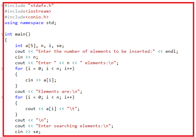 Linear Search Using C++