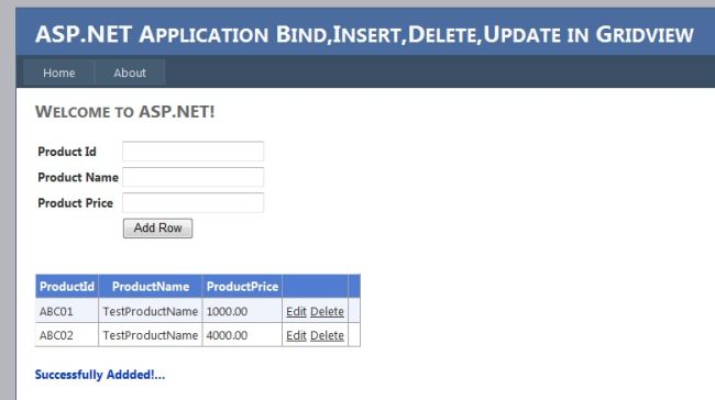 Insert Update And Delete Rows In ASP.NET GridView Control