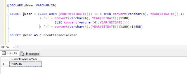 How to Find Current Financial Year using SQL Query