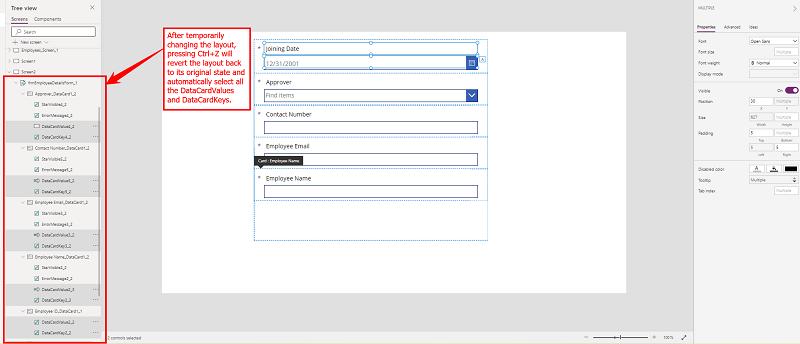 How to Apply Properties to Multiple DataCardKey and DataCardValue Fields