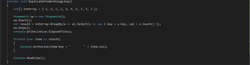 Find Distinct Values And Its Count From An Array