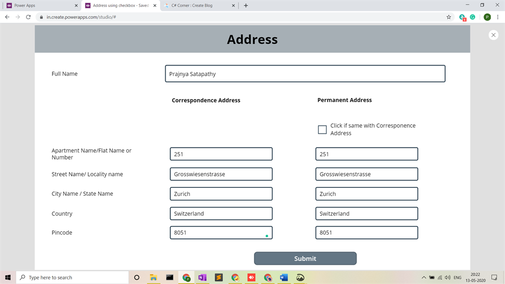 use-of-check-box-in-powerapps-for-making-two-address-same