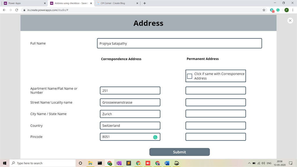 use-of-check-box-in-powerapps-for-making-two-address-same