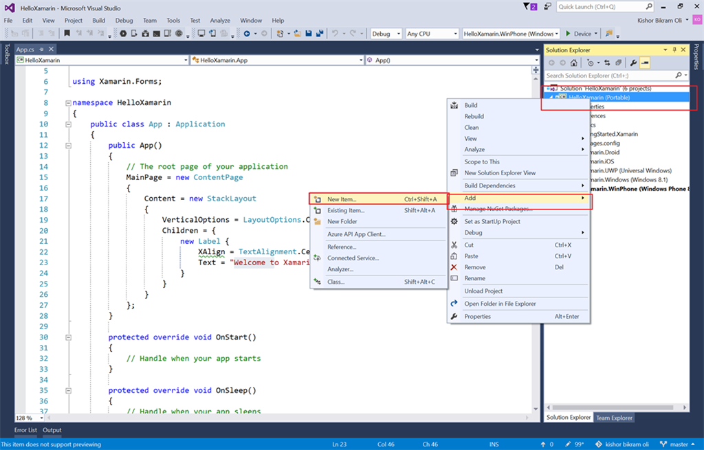 Xamarin.Forms: Content Page For XAML Controls