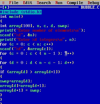 C Program: Sorts the strings of an array using bubble sort - w3resource