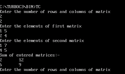 Add Two Matrices In C