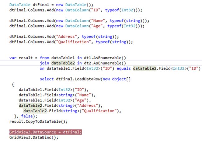 How to use LINQ in Datatables in C#