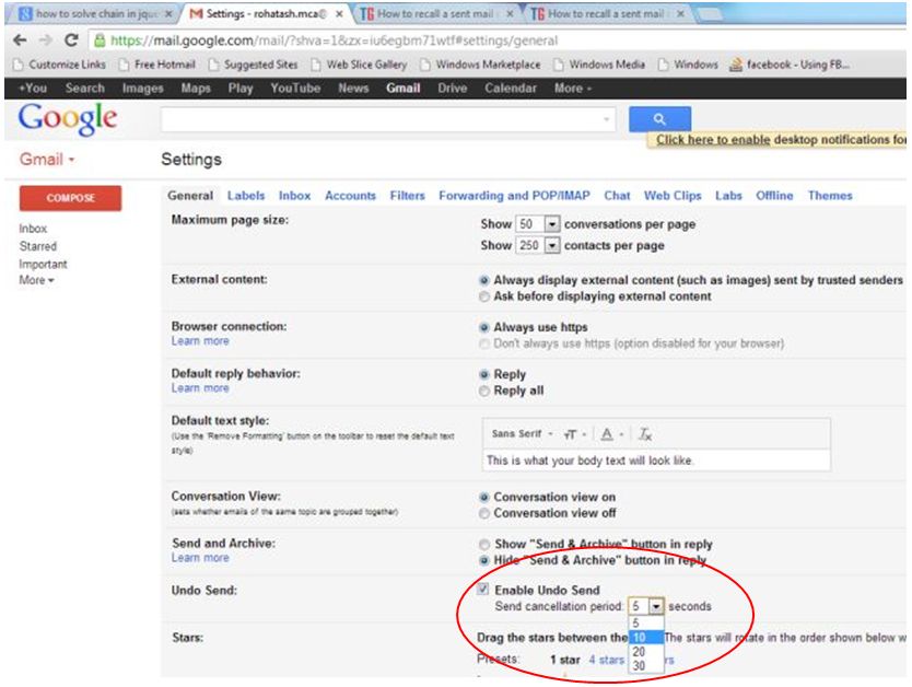 How to Recall a Sent Mail on Gmail