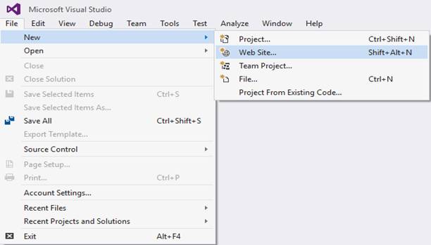 how to creating a website in ASP.net using master page in visual studio 2012