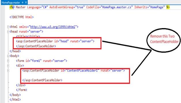 how to creating a website in ASP.net using master page in visual studio 2012