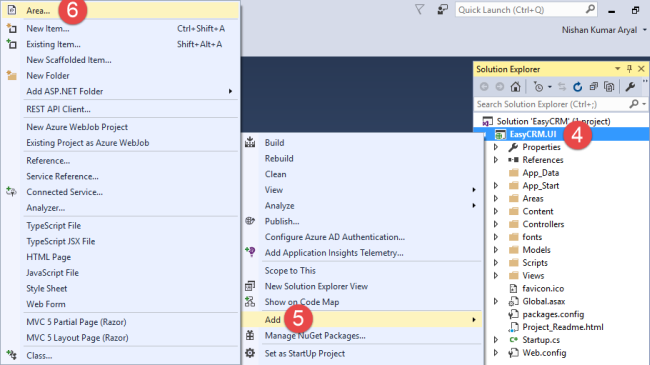 Working With Areas In MVC