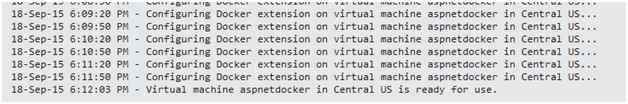 log of the VM creation