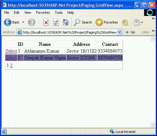 GridView Control in ASP.NET Part 2