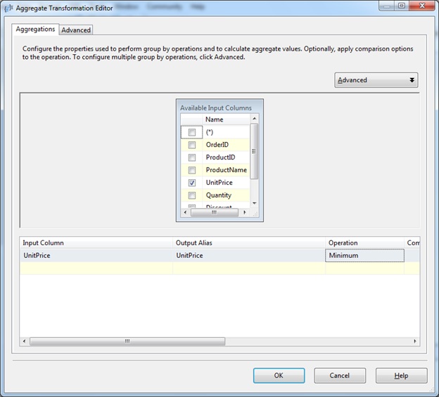 SQL Server Integration Services (SSIS) - Aggregate (MINIMUM ...