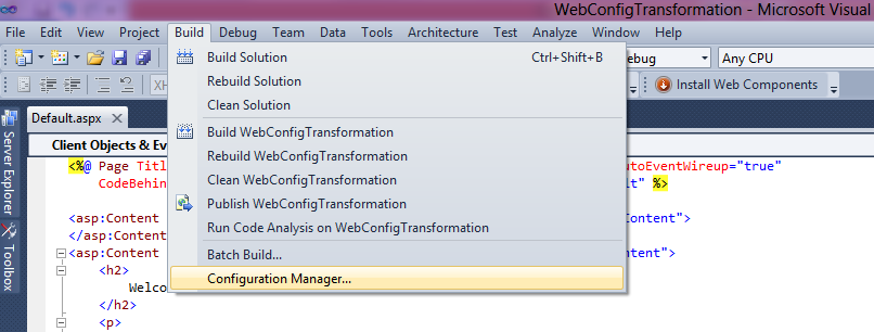 Web Config Transformation In .NET