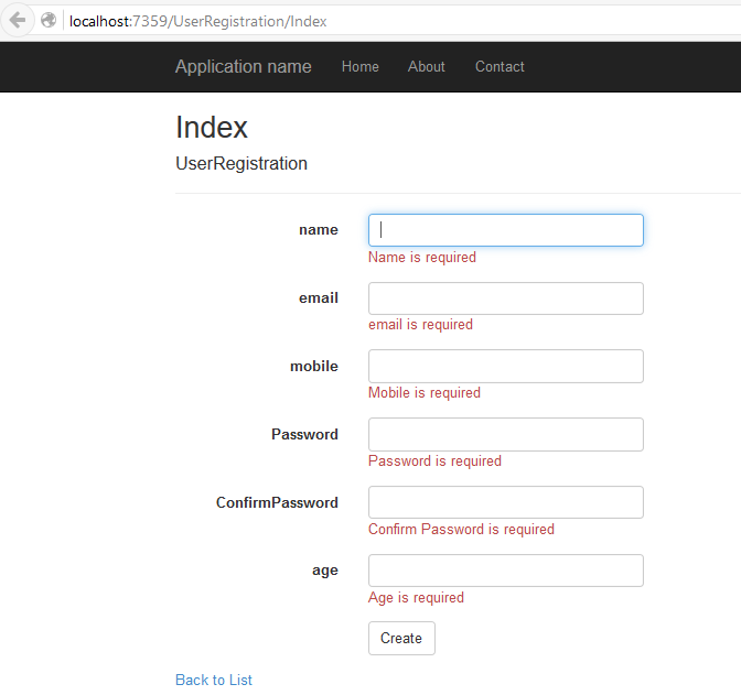 Validation Using Data Annotation In ASP.NET MVC