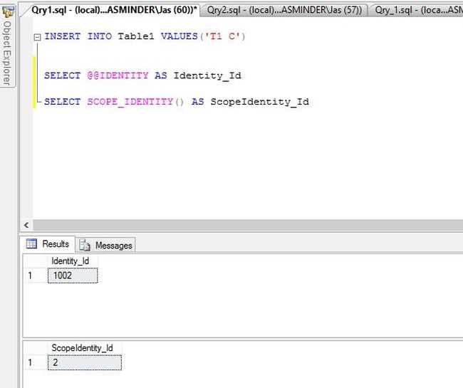 @@ Identity Vs Scopeidentity Vs Ident Current In Sql