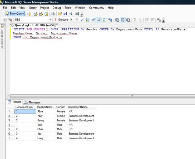 Row Number In SQL Server