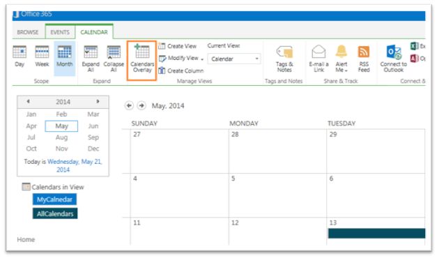 Calendar Overlay Using Custom List in Office 365