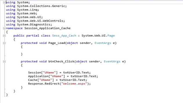 Difference Between Session Application and Cache