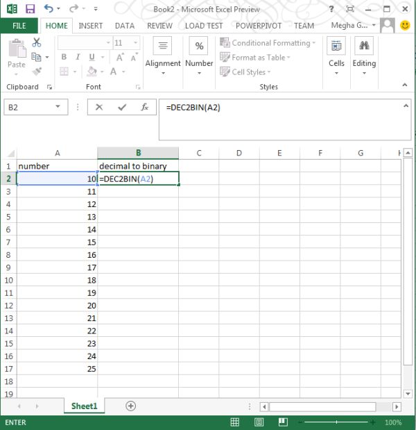 Bitlshift Function in Excel 2013