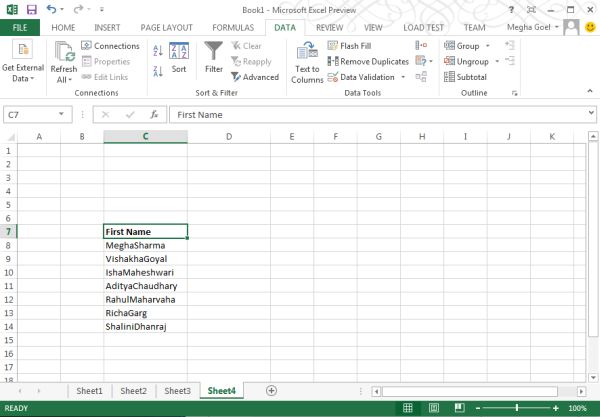 Flash Fill Feature in Excel 2013