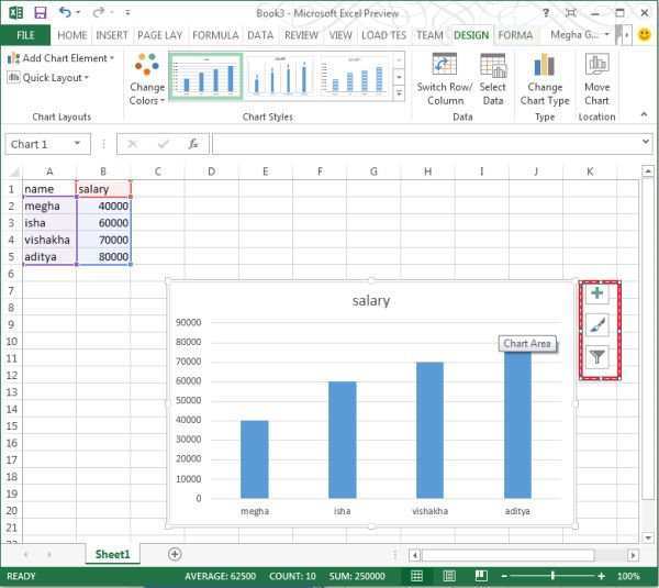 Chart Visualization in Excel 2013