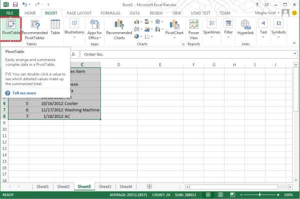 Use of Timeline in PivotTable in Excel 2013