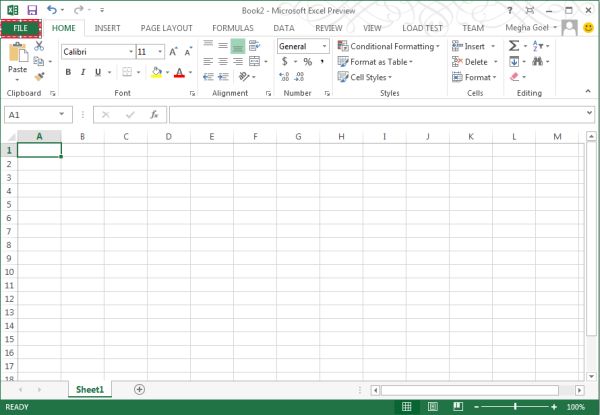 Sharing of Sheet in Excel 2013