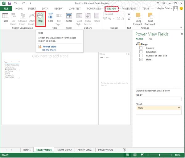 Show Map Inside Power View in Excel 2013