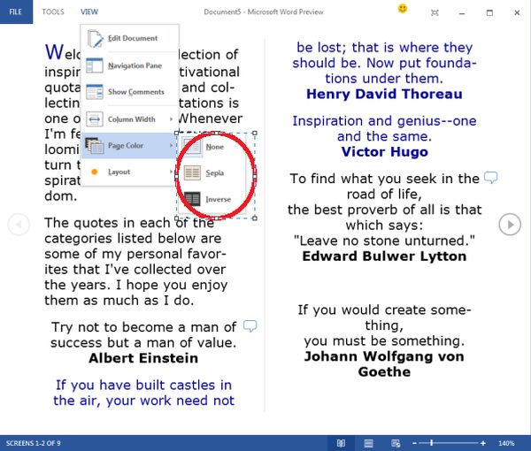 working-with-read-mode-in-word-2013