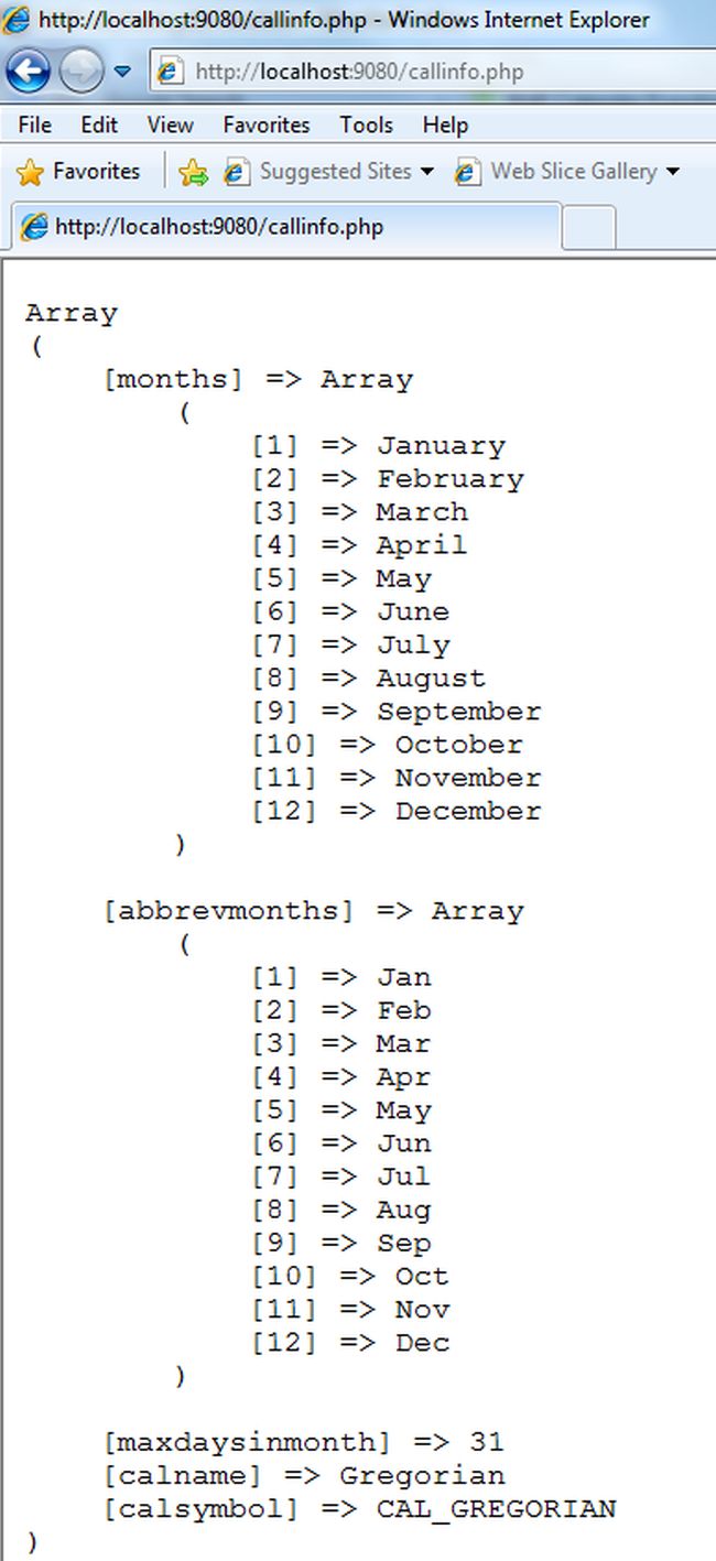 Calendar Function in PHP Part 1