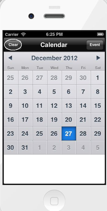 Calendar in iPhone