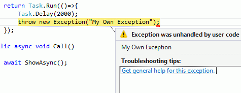 C# 5 Async Exception Handling