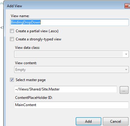 Adding View in MVC