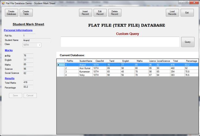 Flat File Database System