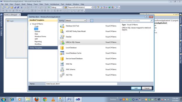 Develop a Windows Desktop Application Using LINQ to SQL Class