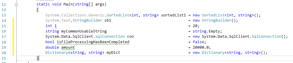 visual studio extensions align assignments