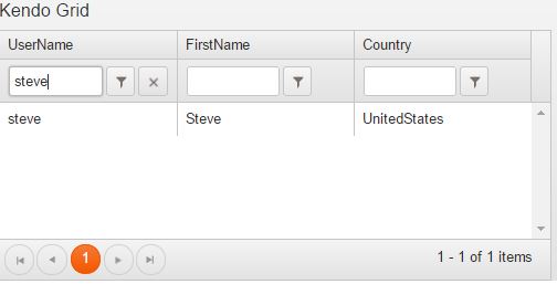 Internal & External Search/Filter In Kendo UI Grid