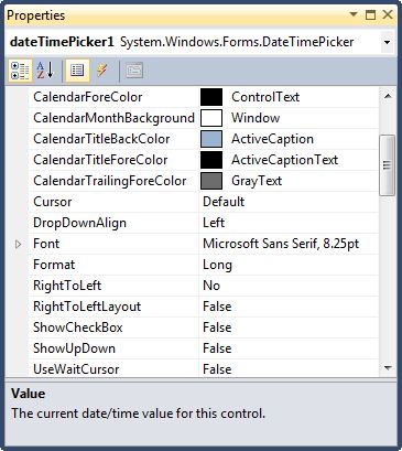 C Datetimepicker Control