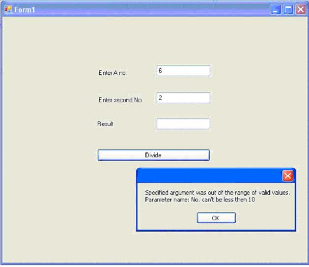 C#.Net Exception Handling