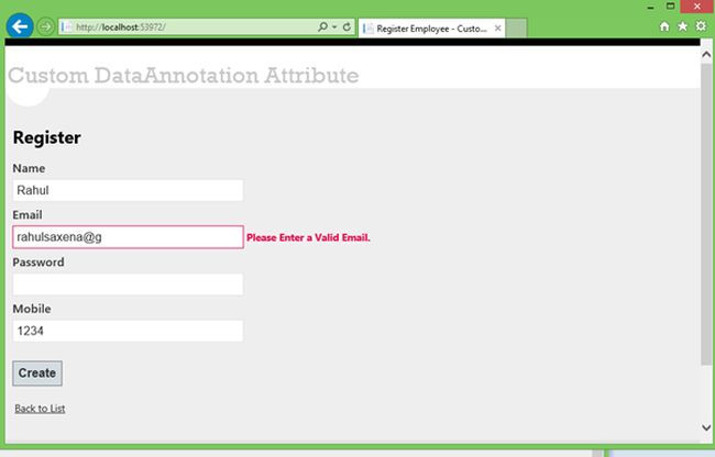 MVC 4: Custom Validation Data Annotation Attribute