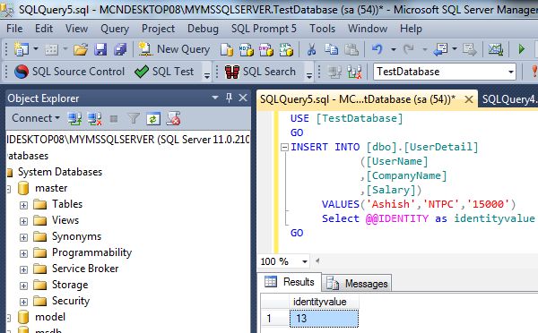 "@@IDENTITY" and "SCOPE_IDENTITY" in SQL Server 2012