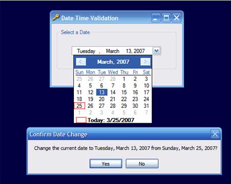 Microsoft excel date picker control