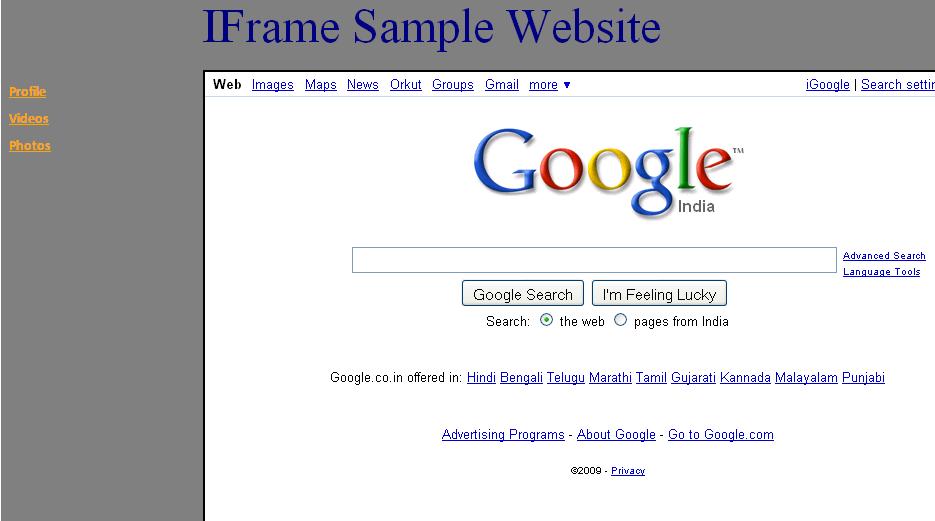 Iframe examples clearance