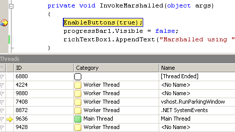 Тип зависания cross thread outlook