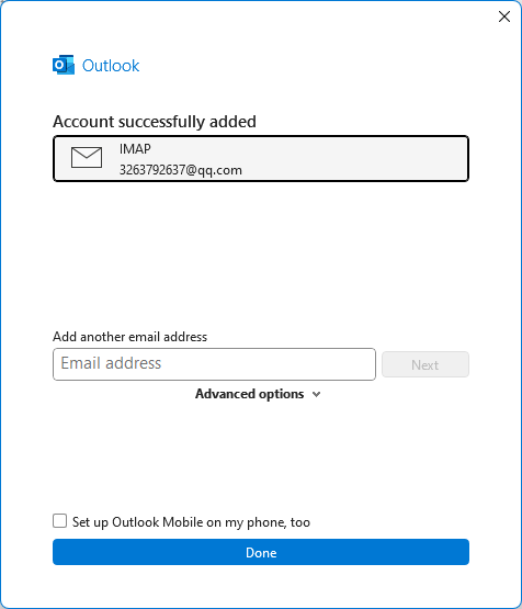 Outlook (2): Add a QQ email account to Outlook